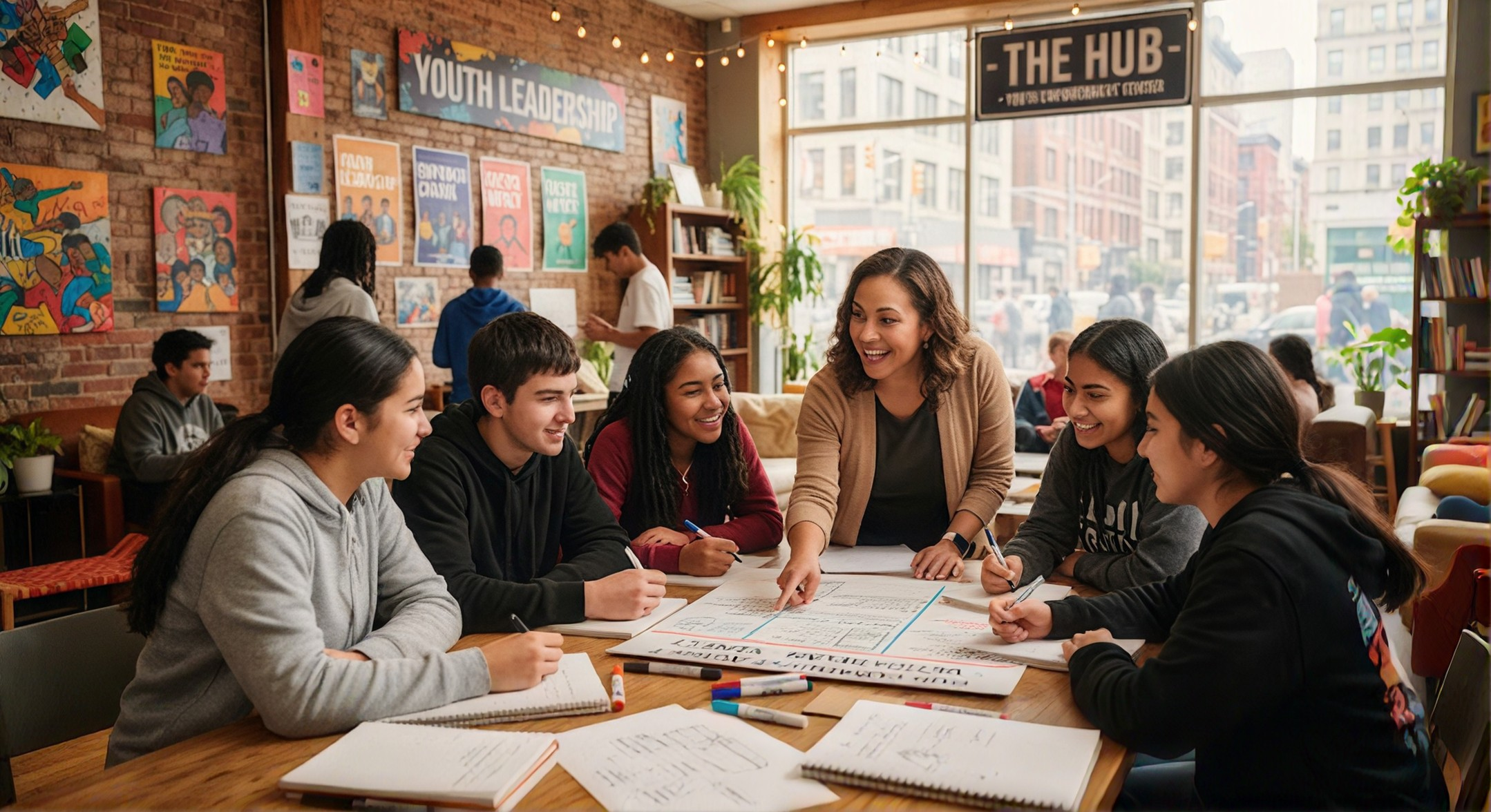 Community organization youth meeting